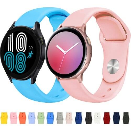 20mm/22mm strap For Samsung Galaxy watch 4/Classic Active 2/3/46mm/42mm/Gear S3 Frontier Silicone bracelet Huawei GT 2/pro band