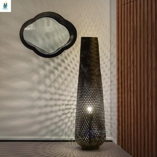 Modern Bamboo Weaving Art Floor Lamps Handmade Creative Luminaires for Living Room Bedroom Bedside Sofa Led Corner Stand Lights