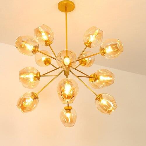 Nordic modern iron herringbone branch pendant light glass ball bubble living room restaurant bedroom bar hanging lighting E27