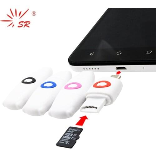 SR 2 in 1 USB OTG Card Reader TF/Micro SD Card Reader OTG Adapter for Smartphone PC Tablet