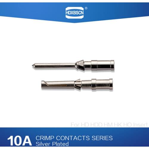 Heavy Duty Connector Silver Male and Female Crimp Contacts Pin 10 A For HD, HDD, HM, HK, HQ