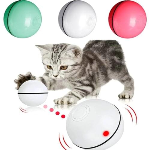 Smart Cat Toy Ball Rolling Led Flashing Ball Cat Interactive Toys Electric Cat Toy USB Rechargeable Pet Product For Cat Kitten