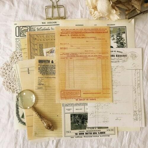 Vintage Europe and America Distressed English Bills Material Paper DIY Scrapbooking Album Happy Plan Decoration Background Paper