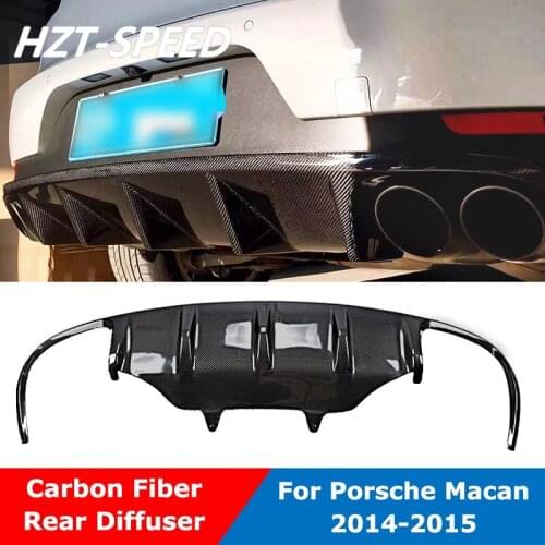 Carbon Fiber Four Tailpipe Rear Bumper Lip Spoiler Diffuser For Porsche MACAN 2014 2015 Modification