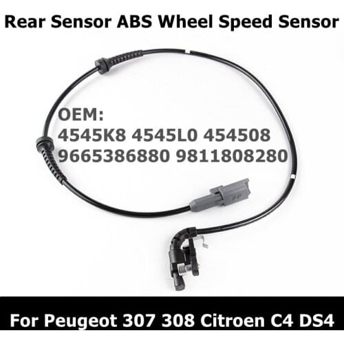 4545K8 4545L0 454508 9665386880 9811808280 Rear Sensor ABS Wheel Speed Sensor For Peugeot 307 308 Citroen C4 DS4 Free Shipping