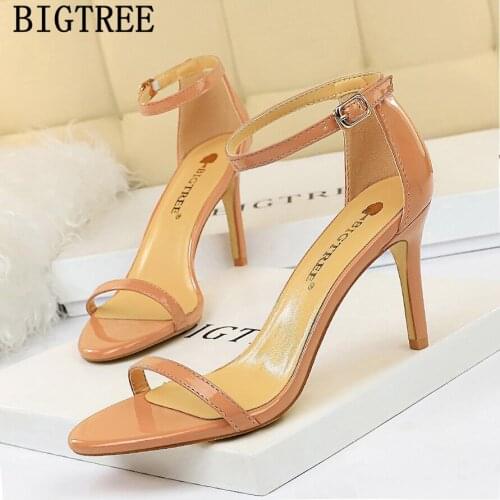 BIGTREE Open Toe Heels Womens Shoes Summer Fashion 2019 Sandalet Ladies Sandals Red Sandals Shoes Woman Sandals 126-a10