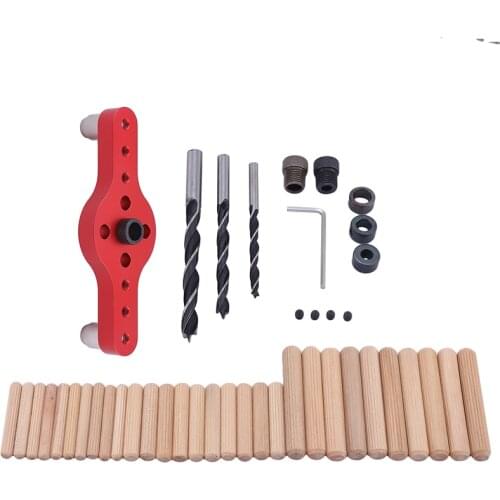 1 Set Alloy Vertical Pocket Hole Jig Woodworking Drilling Locator Wood Dowelling Self Centering Drill Guide Kit Hole Puncher