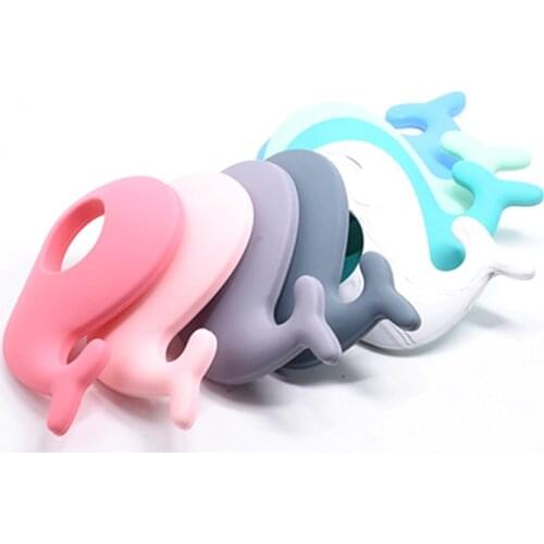10 PCS Whale Shape Baby Teethers Food Grade Silicone Whale Baby Teether Teething Toys For Nursing Jewelry Necklace Making