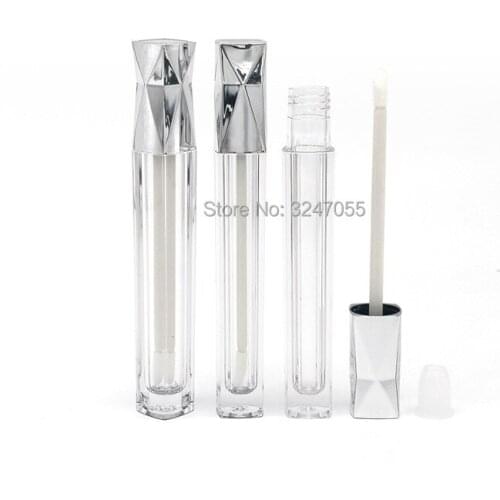 10/30/50pcs Silver/Gold Lid Cosmetic Lip Gloss Lipstick Tube, Empty Plastic Transaprent Lip Glaze Lip balm Refillable Container
