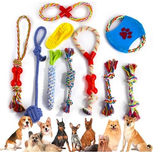 10PCS Pet Toys for Small Dogs Rubber Resistance To Bite Dog Toy Teeth Cleaning Chew Training Toys Pet Supplies Puppy