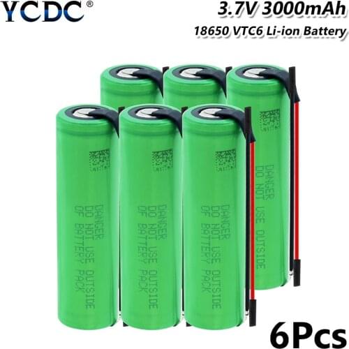 100% NEW 6/8/10PCS Li-ion Battery Us18650vtc6 3.7 V 3000 Mah 18650 Lithium Rechargeable Battery Welding Nickel Sheet Batteries