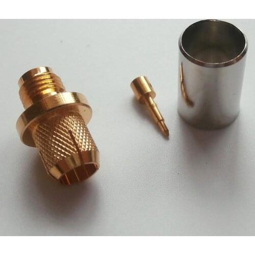 10X Pcs RF Connector Socket RP SMA RPSMA Female Jack Crimp for RG5 RG6 LMR300 RG304 5D-FB Cable Plug Gold Coaxial High-quality