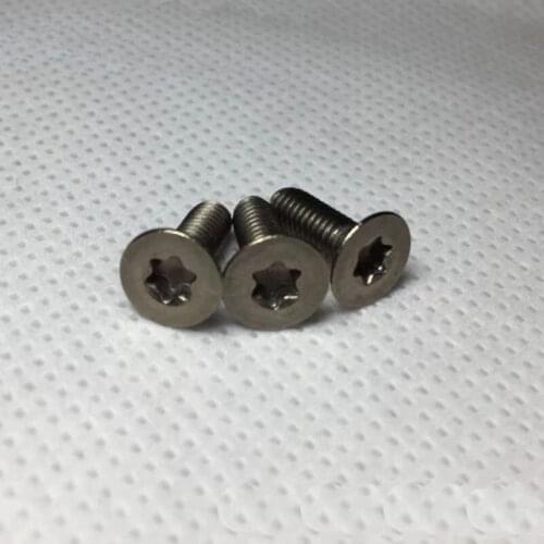 4pcs M4 TA2 titanium screw Countersunk head T20 Plum flower Pure titaniums flat heads screws GR2 torx bolt 8mm-12mm Length
