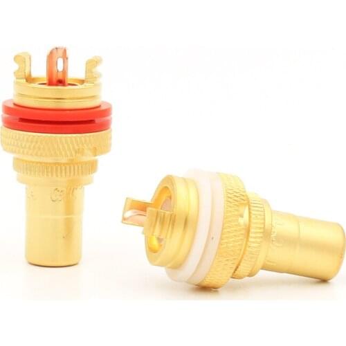 8pcs RCA female plug socket, gold plated fit to 6mm with pure copper middle pin