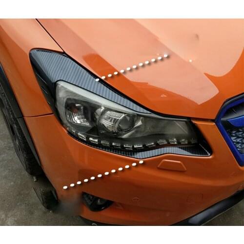 Car styling ABS Headlight Eyebrow Decorative Cover Sticker Trim For Subaru XV 2012-2016 Exterior Decals Strips Parts