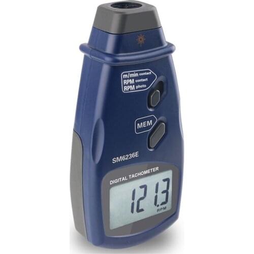 SM6236E Non-contact Laser Digital Tachometer LCD RPM Rotation Speed Meter Contact Surface Speed (m/min) Tach Measurement Tools