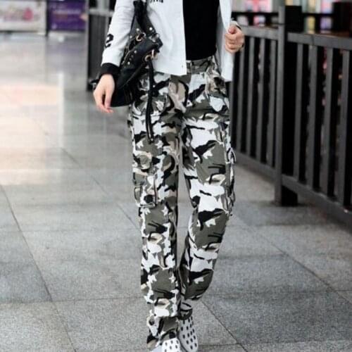 Hot Sale New Fashion Womens Military Army Cool High Quality Cotton camo Cargo Pocket Pants Leisure Trousers Casual haleter