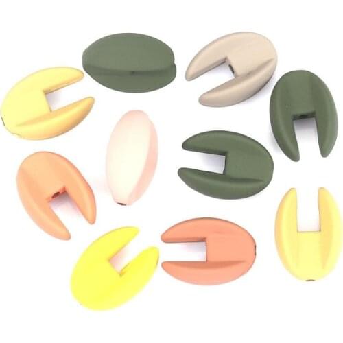 DoreenBeads Fashion Jewelry DIY Acrylic Beads Marquise At Random Rubberized About 22mm x 10mm, Hole: Approx 2.4mm, 10 PCs