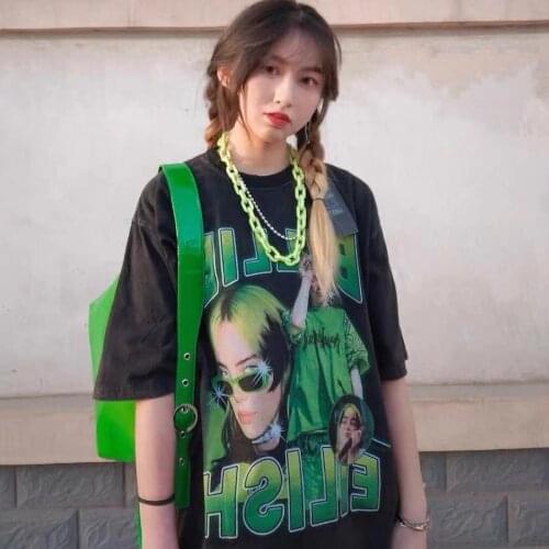 Cool Cotton Women Amine Print T-Shirt for Girl Korean Summer Fashion Oversize T Shirts Funny Student Couple Clothes O-neck Tee