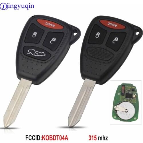 Jingyuqin 10ps ASK KOBDT04A 315mhz Remote Head Key Cover Case For dodge chrysler jeep Dakota Durango Charger 300 Aspen Grand C