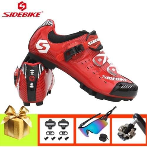 SIDEBIKE Cycling Shoes Men Women Breathable Self-locking Riding Bicycle Sneakers Add SPD Pedals Racing Mountain Bike Shoes