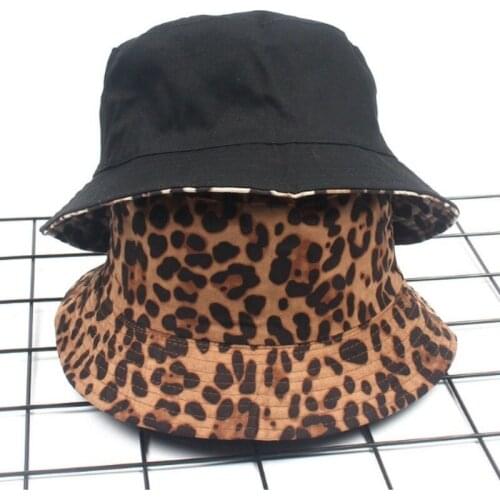 Leopard Reversible Female Bucket Hat Hip Hop Printed Women Summer Hat Cap Outdoor Fishing Lady Panama Casual Female Cap Sunhat