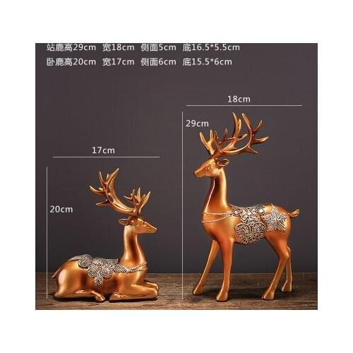 European-style American home elk furnishing resin creative wedding gifts living room porch TV cabinet decoration fur decoration