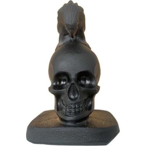Natural stone Obsidian skull and eagle creative combination igurine Statue home decor Statues et sculptures desk accessories