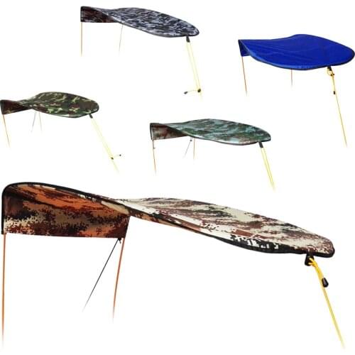 Outdoor Awning Canopy Sun Shade Shelter & Support Pole Rod for Inflatable Boat Kayak, Fishing and Recreation - Select Colors