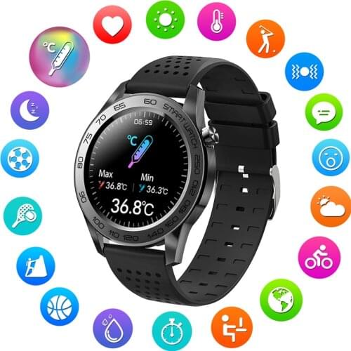 2021 New Men Smart Watch Temperature Multiple Sports Mode Waterproof Smart Health Data Analysis Men Smartwatch Android IOS