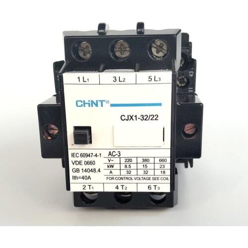 Original CHINT CJX1-32/22 2NO+2NC AC Contactor AC220V AC380V AC110V AC36V AC24V (3TB)