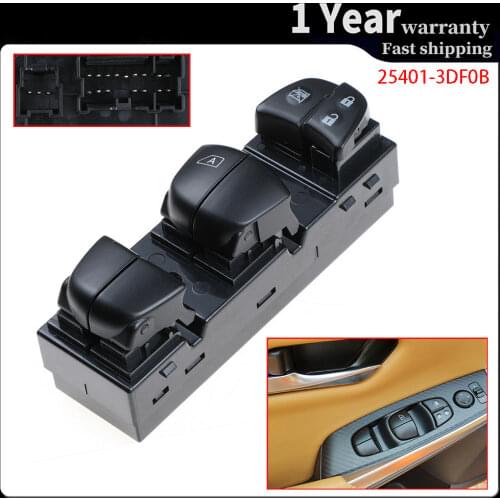 Car accessories Power Window Control Switch Regulator Button For Nissan Tiida Altima Sylphy X-Trail Qashqai 25401-3DF0B/DD