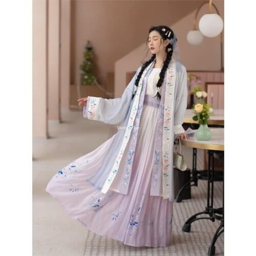 2021 women dress hanfu oriental dance costumes chinese traditional ancient floral dress stage performance dress hanfu