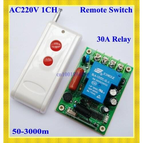 RF 220V 30A 3000WWireless Remote Control Switch System315/433 light/Lamp LED water pump electrical machine ON OF Latched