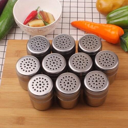 Stainless Steel Salt Pepper Shaker Set Kitchen Harb Tool Condiment Box Cooking Seasoning Bottle Barbecue Tool F20173750