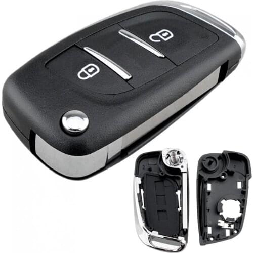 2 Buttons Car Key Fob Case Shell Replacement Flip Folding Remote Cover with VA2 Blade for Peugeot 107 207 307 307S 308 407 607