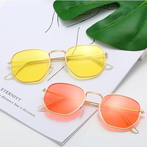 Retro Big Square Sunglasses Women Vintage Brand Metal Color Sun Glasses For Female Fashion Designer