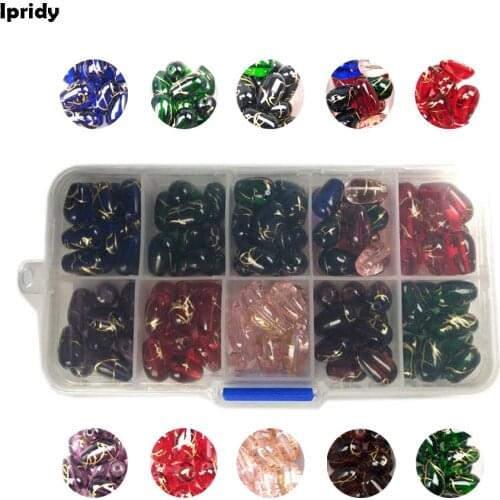 Ipridy 1box/lot 8*13.5mm Crystal Smooth Surface Drop Glass Beads for DIY Jewelry Necklace Stud Earring Bracelets