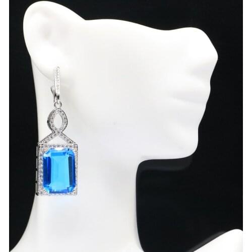 21x11mm SheCrown Lovely Cute Created Green Peridot Womans Daily Wear Birthday Gift Silver Stud Earrings