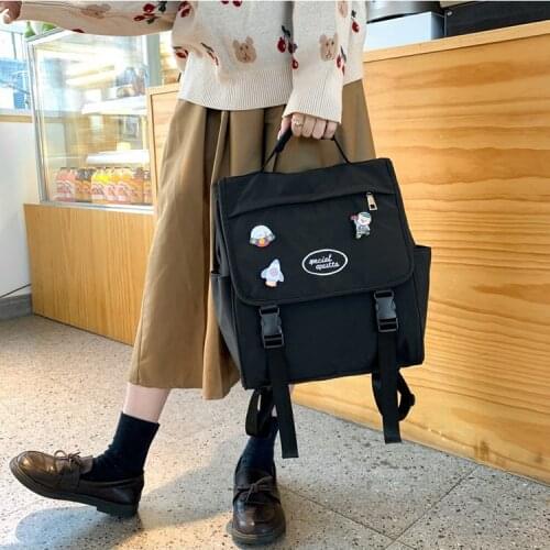Waterproof Nylon Backpack Women Japanese High School Bag Kawaii Backpack Girl Tote JK Women Backpacks Mochila Feminina Bag Women