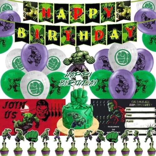 1set Marvel Super Hero Hulk Latex Balloons Kids Boy Super Hero Birthday Hero Party Decorations Happy Birthday Spider Gift Toys