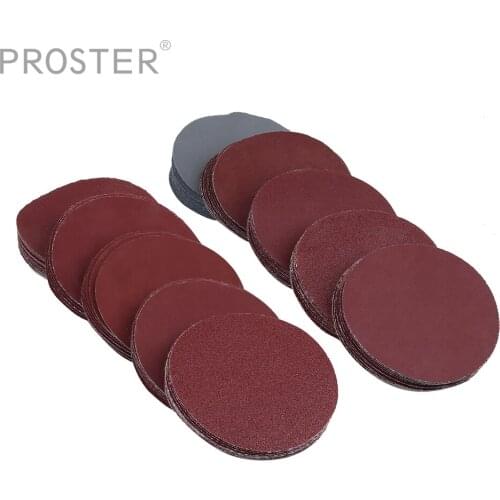 Proster 100 Pcs for 3" 75mm Sander Sanding Discs Pads 80 - 3000 Grit Hook Loop Sandpaper