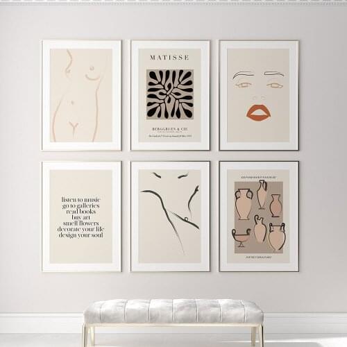 Boho Matisse Aabstract Poster Picasso Canvas Painting Minimalist Line Art Print Modern Wall Picture For Living Room Home Decor