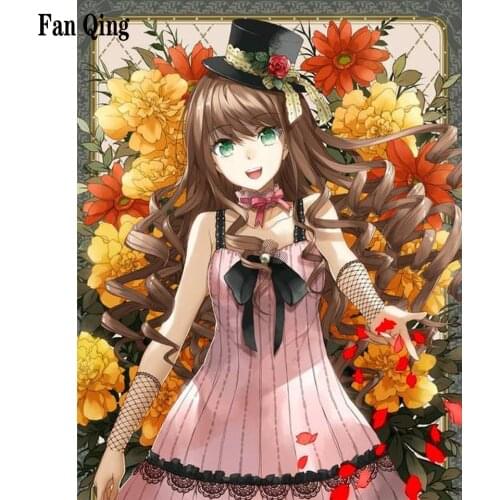 Diamond Painting Anime Girl 5D Cartoon Anime Diamond Embroidery Cross Stitch Set Mosaic Home Decoration Painting Art