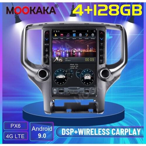 For Dodge RAM 2018 2019 2020 Android car radio Tesla style Car Multimedia Player GPS Navigation Car Radio Tape Recorde