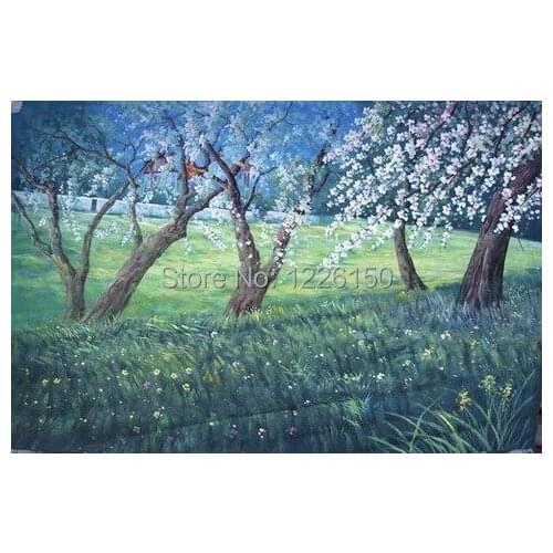 Free Spring Scenic Studio Background Y806,10x20ft Hand Painted Photo backdrop,backgrounds for photo studio