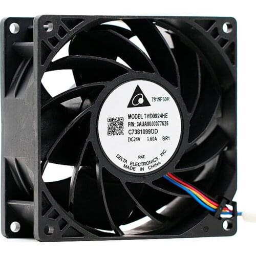 For delta THD0924HE DC 24V 1.60A 9CM 9038 92X92X38mm 9238 Inverter 4-wire server Cooling Fan