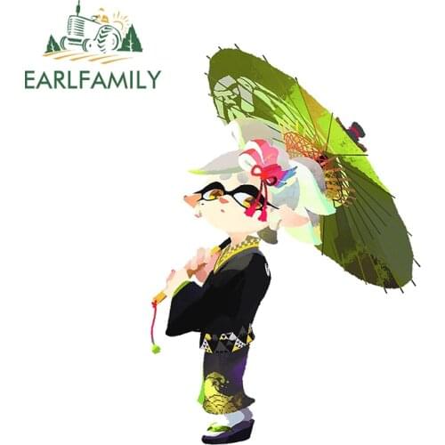 EARLFAMILY 13cm x 9.8cm for Splatoon Funny Car Stickers Waterproof Occlusion Scratch Surfboard Car Door Decal JDM RV Decoration