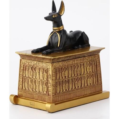Egyptian Mythology Canis Spp Anubis Resin Jewel Case Creative Bedroom Dressing Table Art Decorations