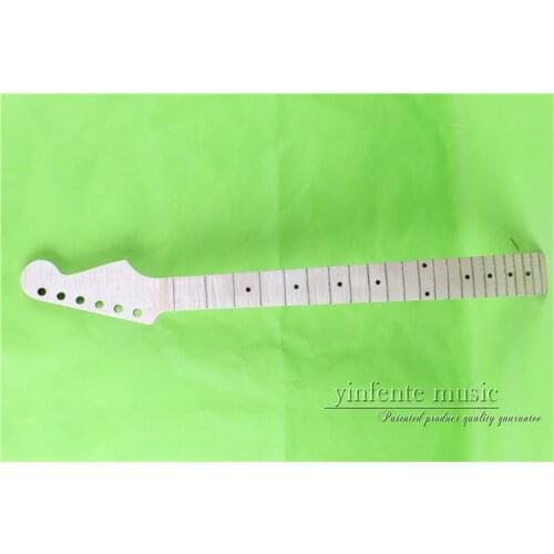 0025# 25.5" maple color Electric guitar neck flame maple made Bolt on maple fingerboard fine quality 22 fret